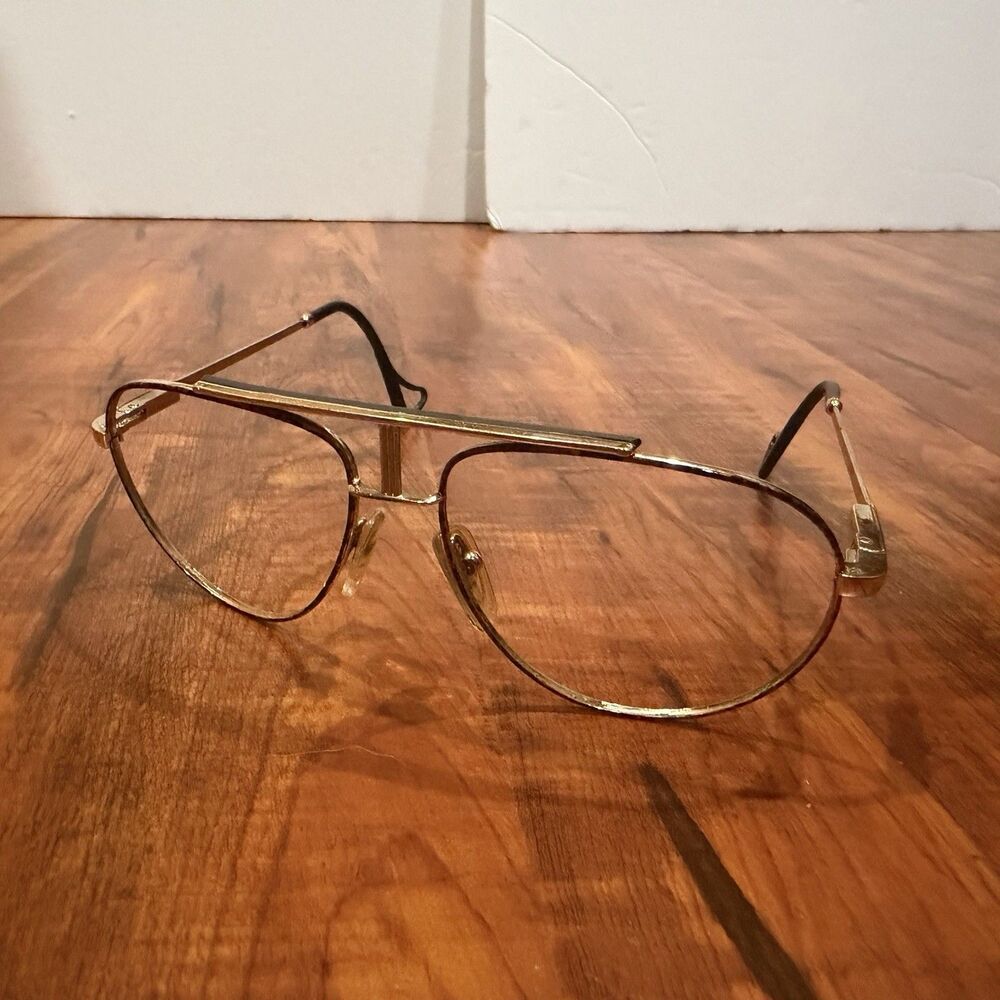 Vintage Jean Claude Killy Tortoise 59-15-130 Aviator Style Glasses Frames Only